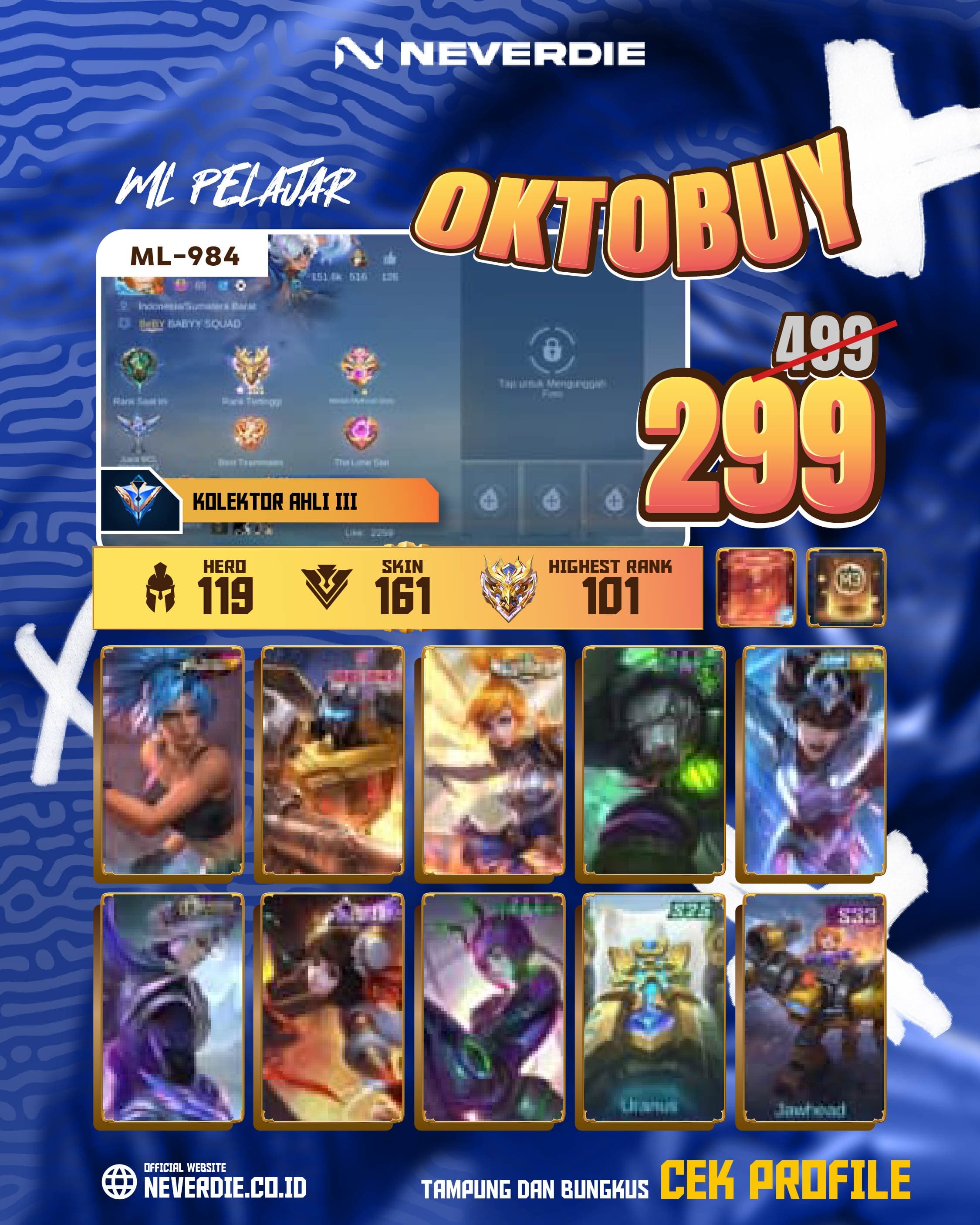 Akun game ML-984 I FANNY LIGBORN KARIN KOF