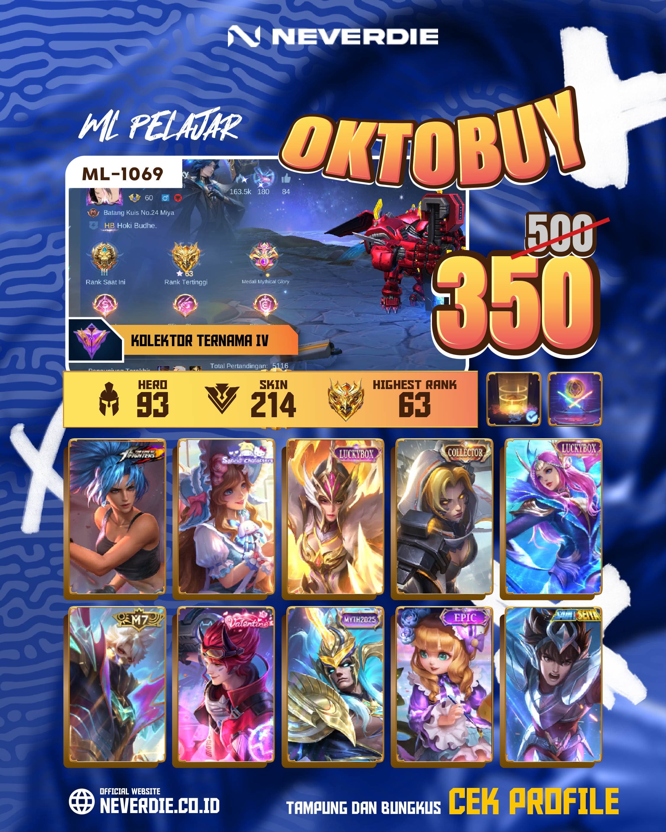 Akun game ML - 1069 I